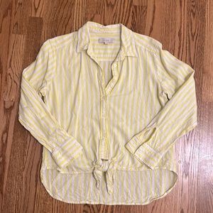 LOFT Stripe Tie Front Button Down